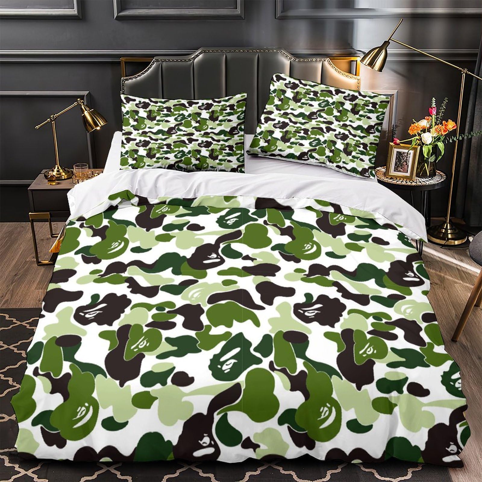 Parure de lit pierres apaisantes housse de couette luxe 200x200 microfibre