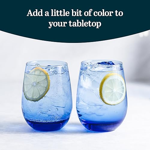 Miniatura 2 de Libbey Classic Blue - Copas de vino multiusos sin tallo, 15.25 onzas, juego de 6