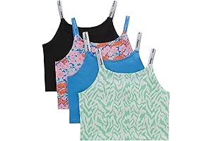 4-Pack of Moisture-Wicking Cotton Stretch Tank Tops for Girls