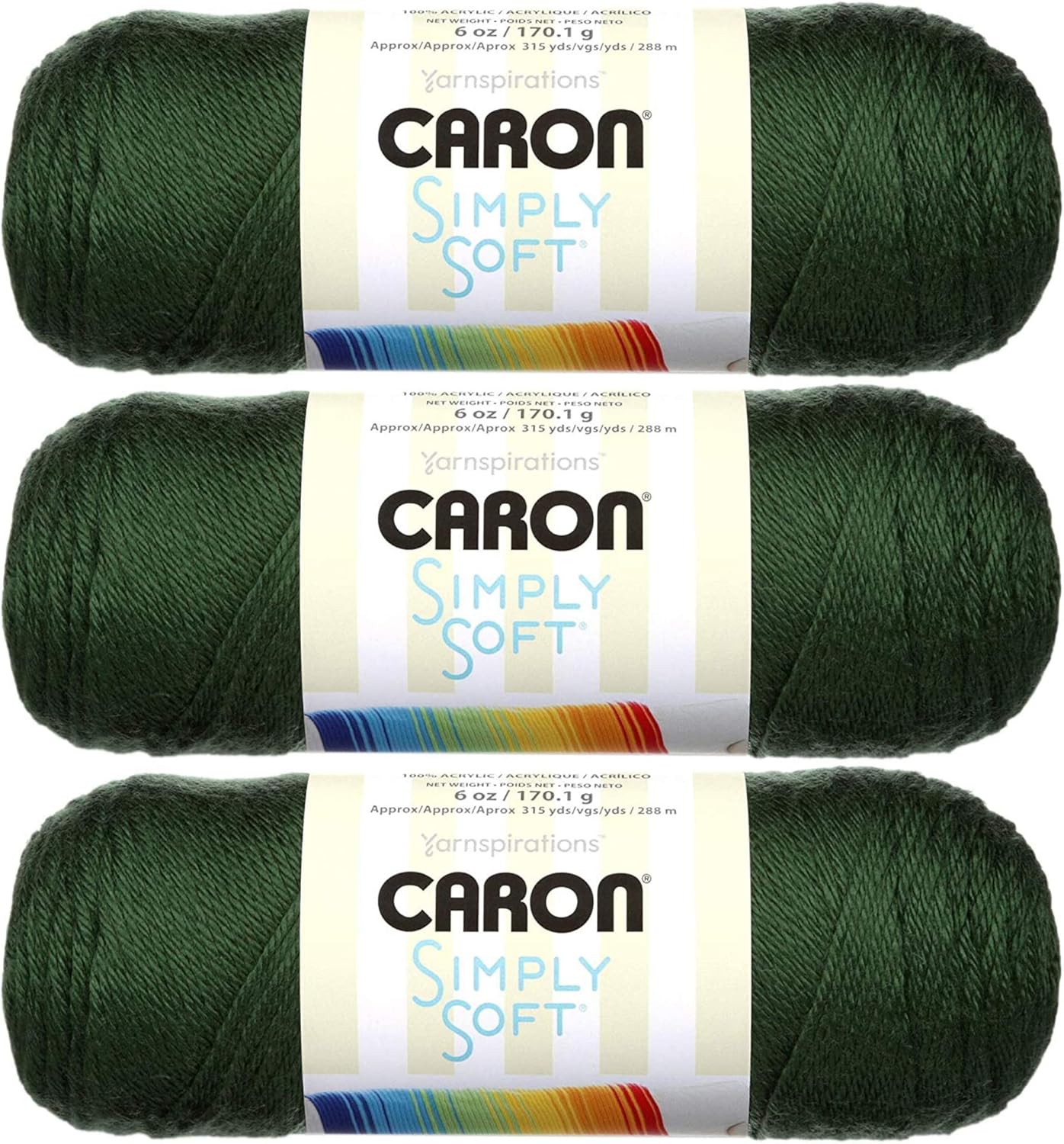 Caron - Simply Soft - Pack of 3 Solid Thread Balls 6 oz