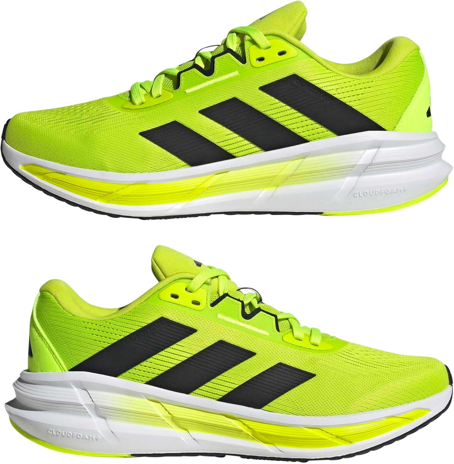 adidas Men's Questar 3 Running, Solar Slime/Black/Lucid Lemon, 4.5