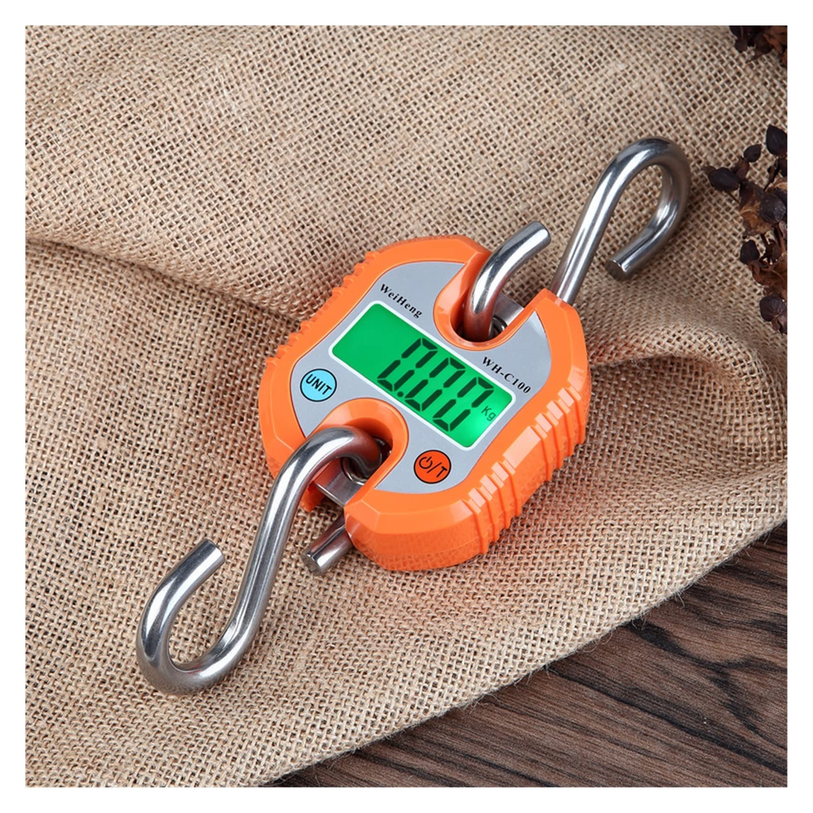 Crane Scale, Digital Crane Scale Stainless Steel 150kg Hook Industrial/Agricultural/Laboratory Detachable Portable Micro(Oranje)