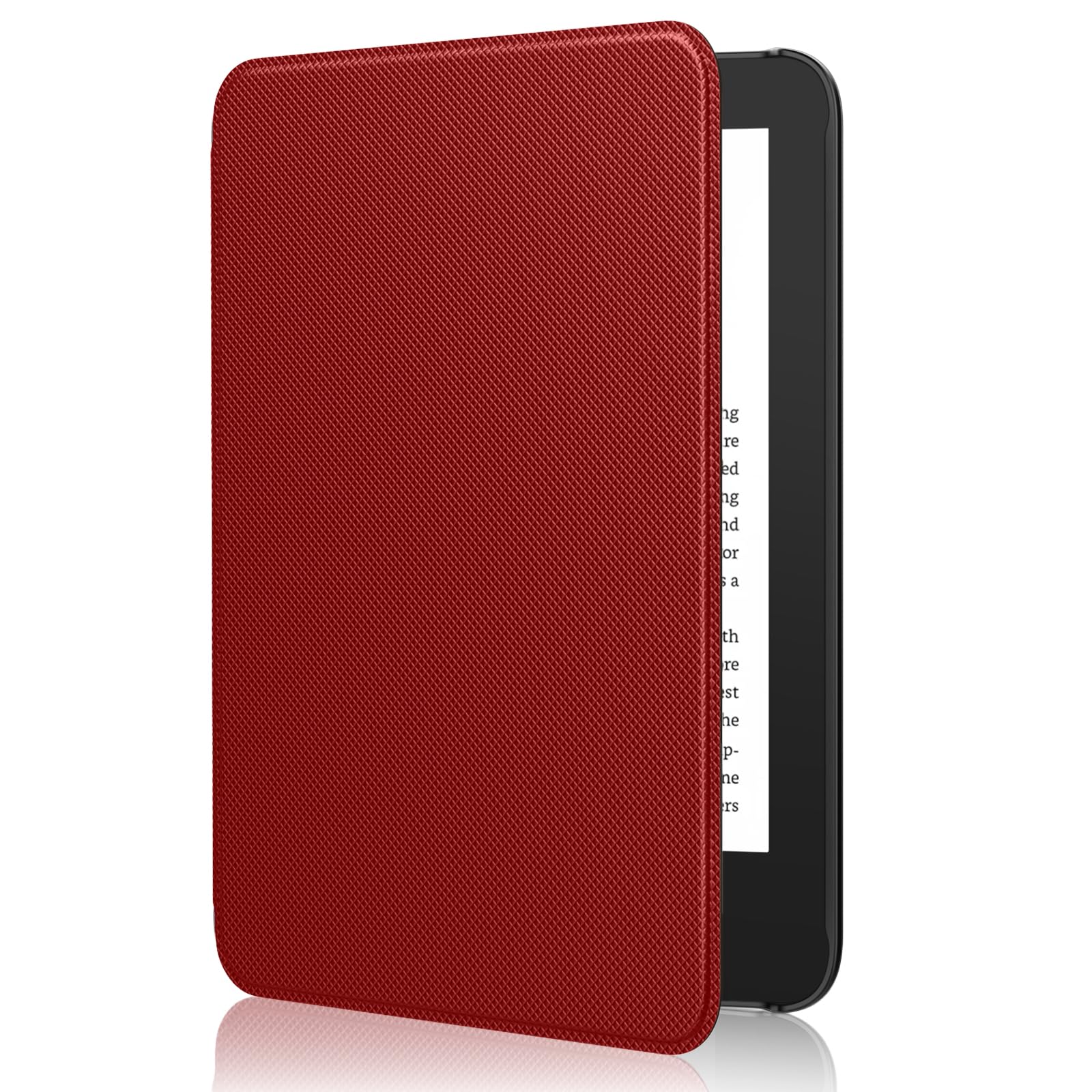 MoKo Hülle für 6" Neu Kindle (11. Generation, 2024/2022), Leichte Schutzhülle mit Auto Schlaf/Wach Funktion Smart Cover für 11. Generation e-Reader, Rot