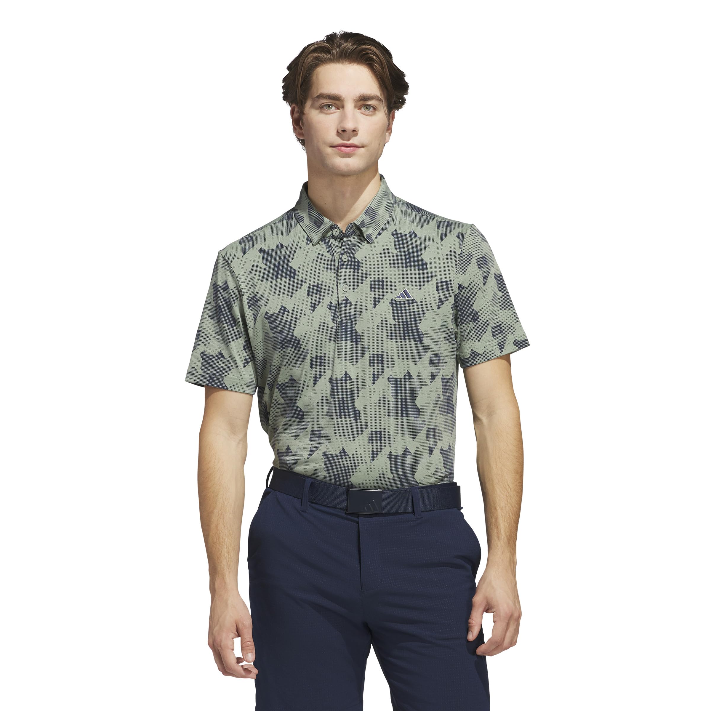 adidas Męska koszulka polo Go-to z nadrukiem, Silver Green 23/Collegiate Navy, XXL, Silver Green 23/Collegiate Navy, XXL