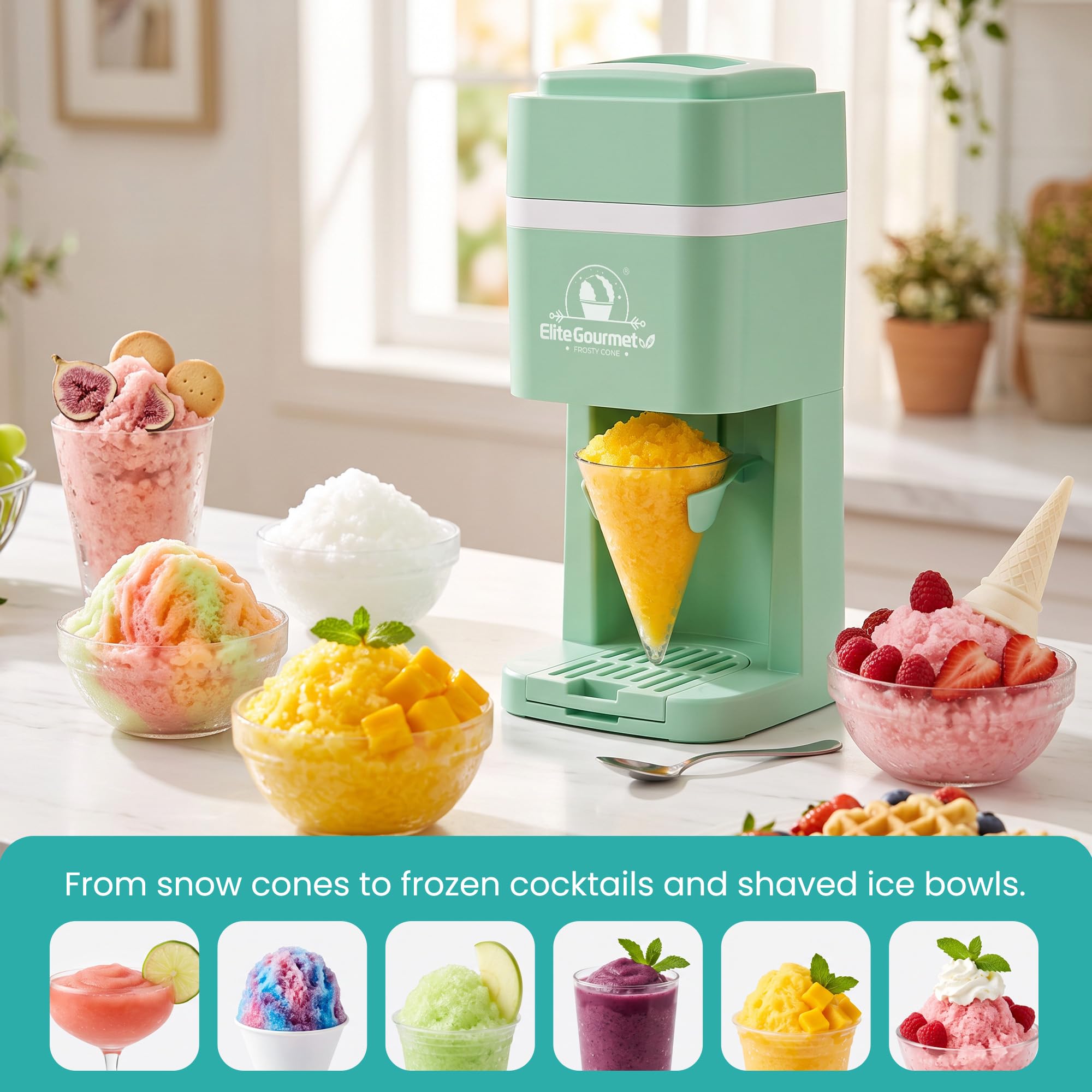 Elite Gourmet Snow Cone Maker - Instant Shaved Ice! -7