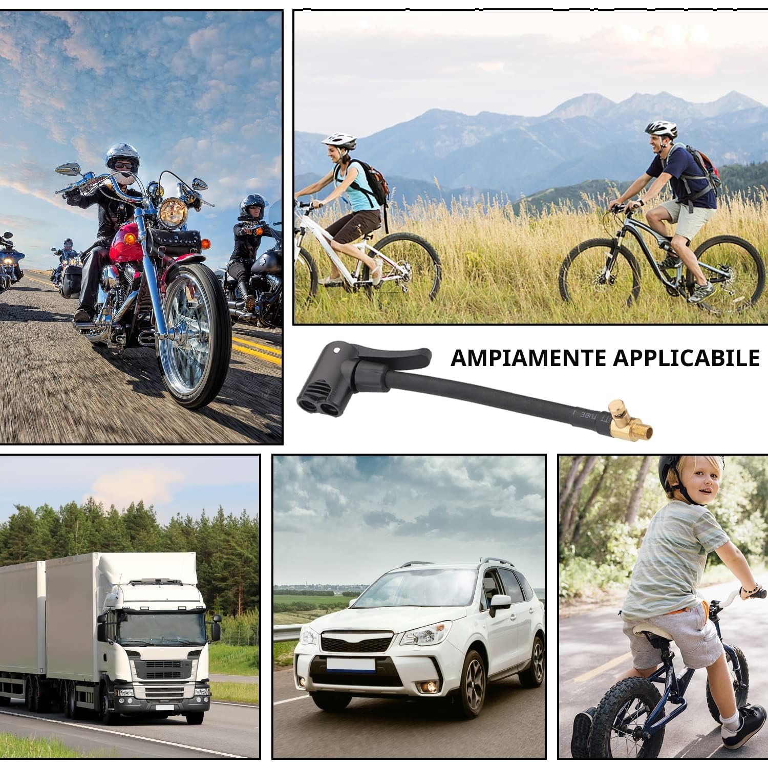 Connettore Valvola Pneumatica Universale Air Chuck Pneumatico Adattatore Valvola bici per Auto Adattatore a Sgancio Rapido per Gonfiatori Pompa d'Aria Compressore