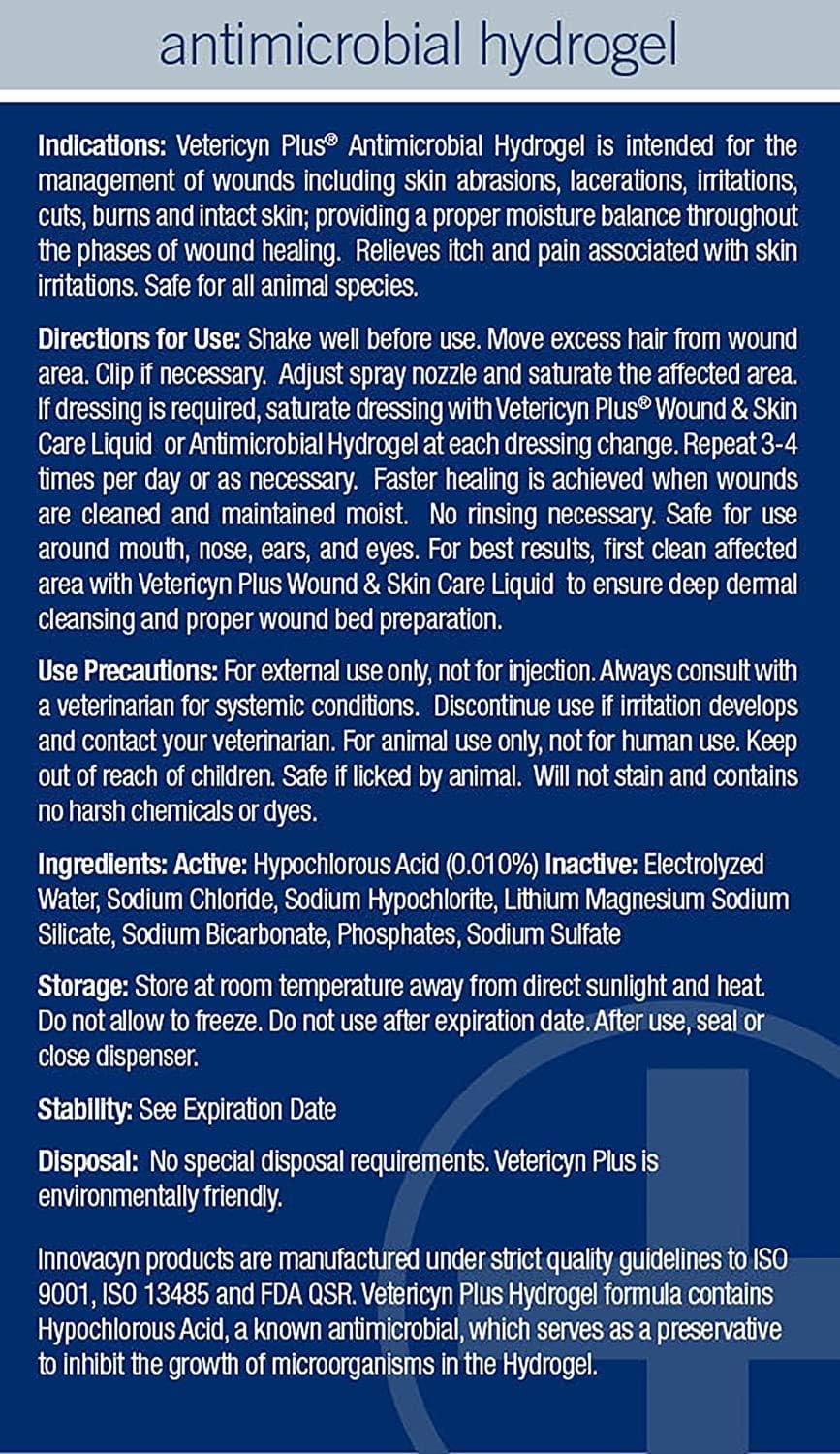 Vetericyn Plus Feline Hydrogel. Promotes Healing for Wounds, Post-Surgery Sutures, Rashes and Irritation. Safe for Cats of All Ages. 3 oz. (Packaging/Bottle Color May Vary) : Pet Supplies