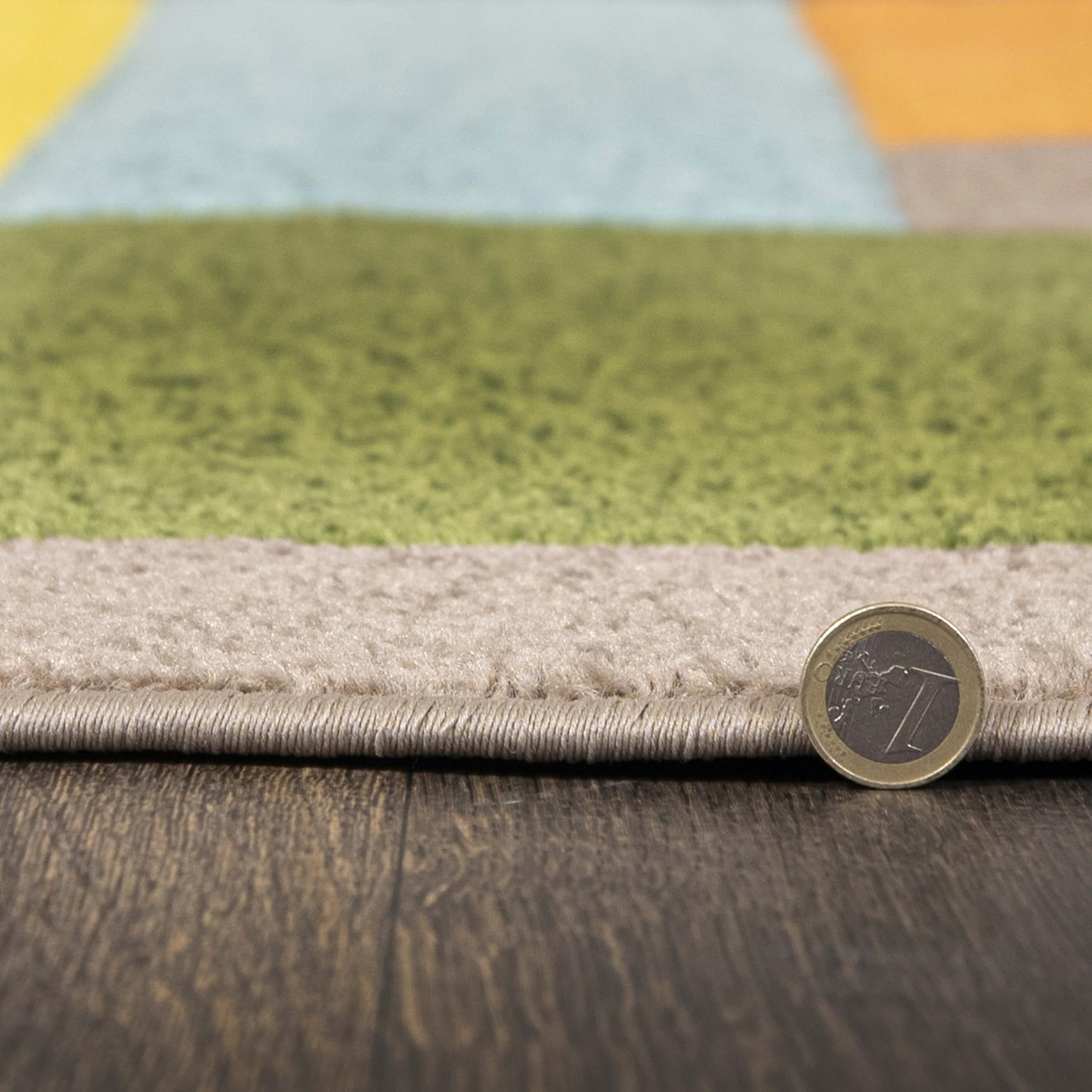 Mazovia Tappeto moderno geometrico a pelo basso - Tappeto colorato morbido per soggiorno, camera da letto, sala da pranzo - certificato ÖKO-TEX - Tappeto con motivo geometrico colorato 120 x 170 cm