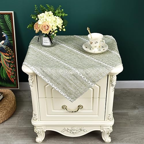 Miniatura 8 de NEWISHER Mantel bordado de granja rústica de tela jacquard a rayas, mantel de lino lavable para cocina, comedor, decoración del hogar, café, 70