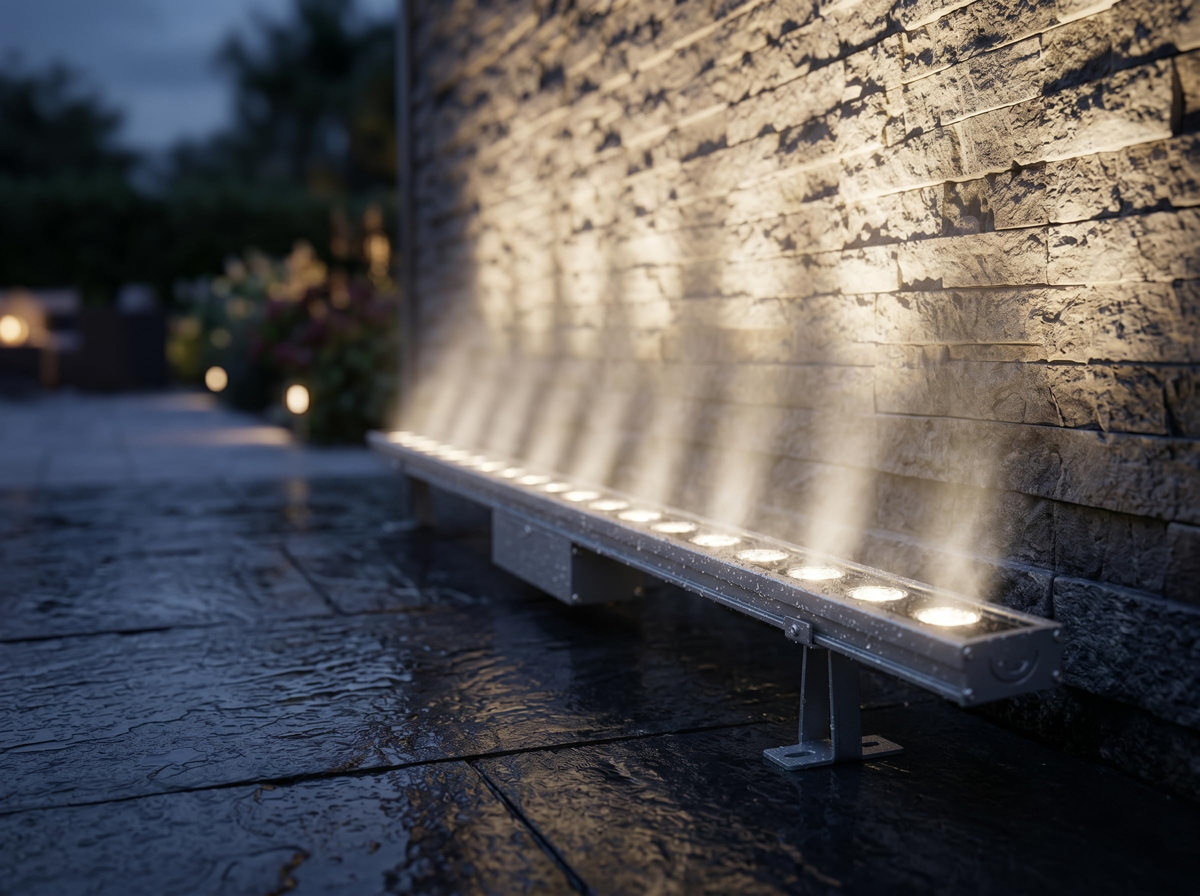 Arnusa LED Wallwasher 100 cm mit Stecker, 18 W warmweiß 3000 K, IP65 Outdoor Wandstrahler aus Aluminium, erweiterbare Fassadenbeleuchtung für Mauer, Zaun, Garten & Terrasse