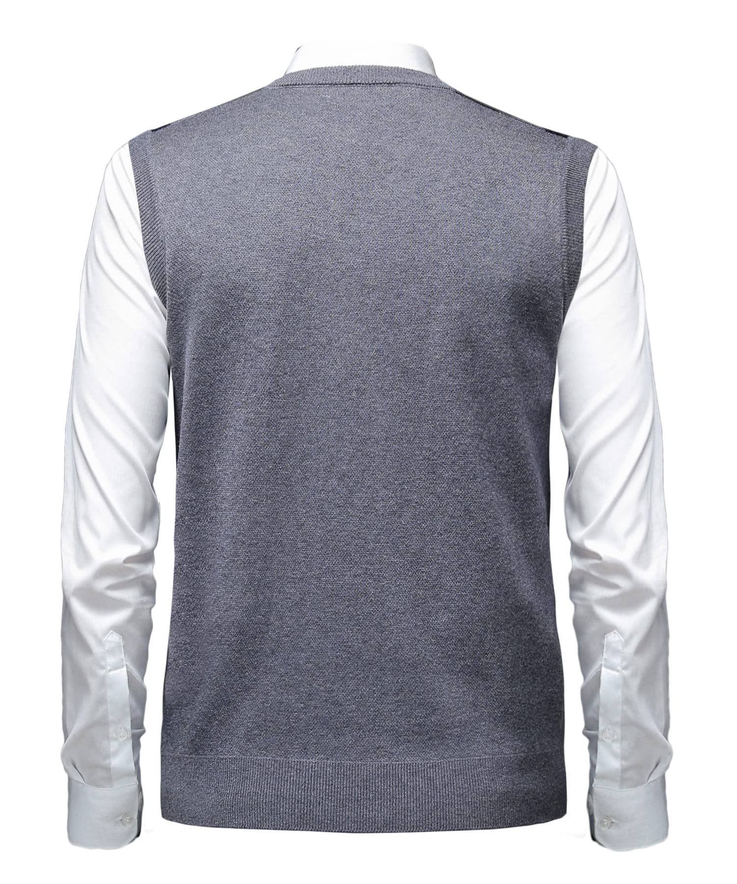 Pulls et Gilet Tricot pour Homme Classique Cardigan sans Manches Argyle Maille Épais Pull-Over Chemise Tricoté Débardeurs avec Bouton d'automne Hiver