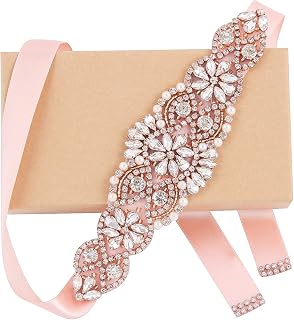 Bridal Belt Handmade Crystal Wedding Sash Rhinestone Sash for Flower Girl Evening Dress