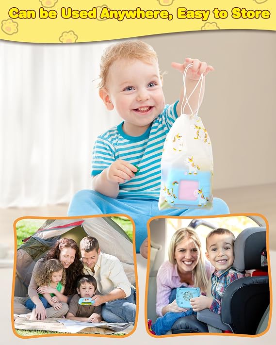 510 Words Talking Flash Card Speaking English, British English Early Educational Toys for 2 3 4 5 6 Year Old Baby Boys Girls, Pronunciation Lerning Toys Blue Birthday Gifts