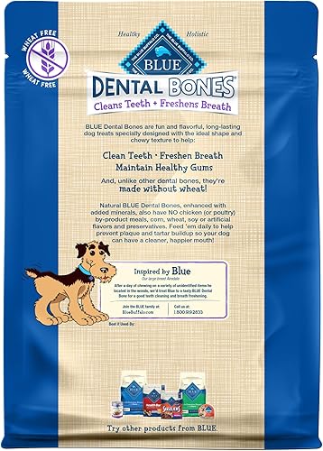Miniatura 2 de Blue Buffalo Dental Bones - Golosinas dentales naturales grandes para masticar para perros, (50 libras y más), bolsa de 12 onzas