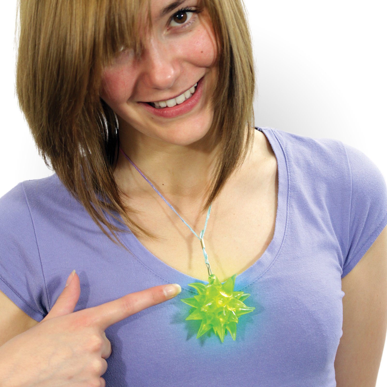 The Glow Company Light Up Flashing Crystal Star Necklace (6 Pack)