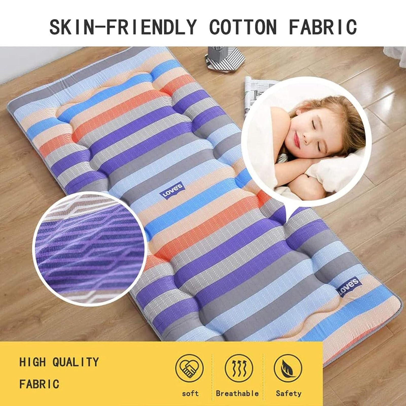 Futón Japonés 3cm Grueso Plegable Tatami Esterilla Portátil Enrollable Cama para Invitados Camping Dormitorio Transpirable Colchoneta De Suelo Crown