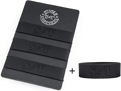 Miniatura 7 de Bandas de dinero (juego de 4) – Bandas de dinero para grandes cantidades de dinero y tarjetas – Bandas de silicona – Alternativa de billetera, Negro