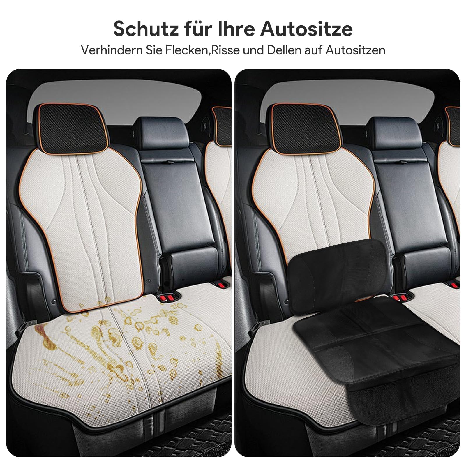 Premium podkładka pod fotelik dziecięcy, kompatybilny z ISOFIX, wodoodporny i antypoślizgowy ochraniacz na fotele samochodowe, uniwersalny rozmiar dla samochodu, SUV