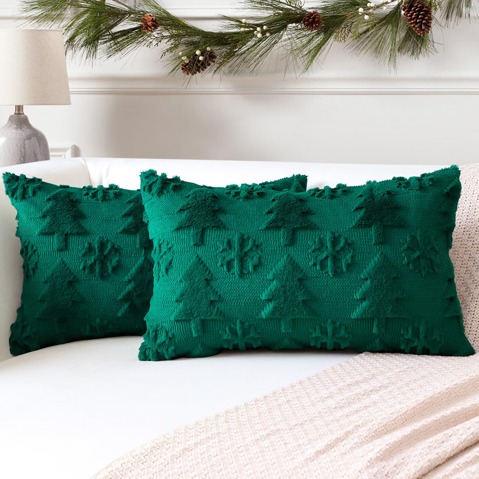 ANRODUO Confezione da 2 federe per cuscini in velluto a coste verde salvia 45 x 45 cm, graziose e morbide, per cuscini decorativi, per letto, divano e soggiorno, decorazione primaverile europea