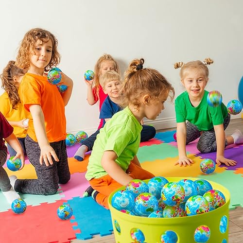 Miniatura 7 de Mini bolas de estrés de 2 pulgadas para aliviar el estrés de la Tierra, minibolas de espuma a granel para ejercicio de dedos, escuela, carnaval,