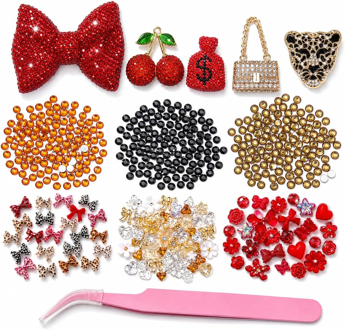 DIY Phone Case Kit with Flatback Rhinestones and Charms