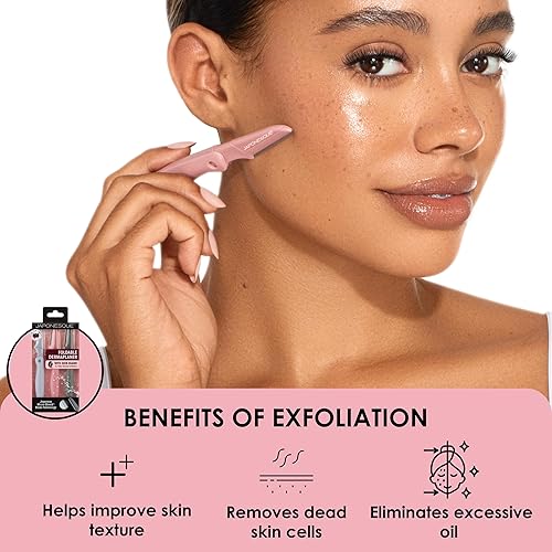 Miniatura 3 de JAPONESQUE Maquinillas de afeitar faciales plegables Dermaplaner - Juego de 3 piezas, kit de maquinilla de afeitar para cejas y cabello facial - Una