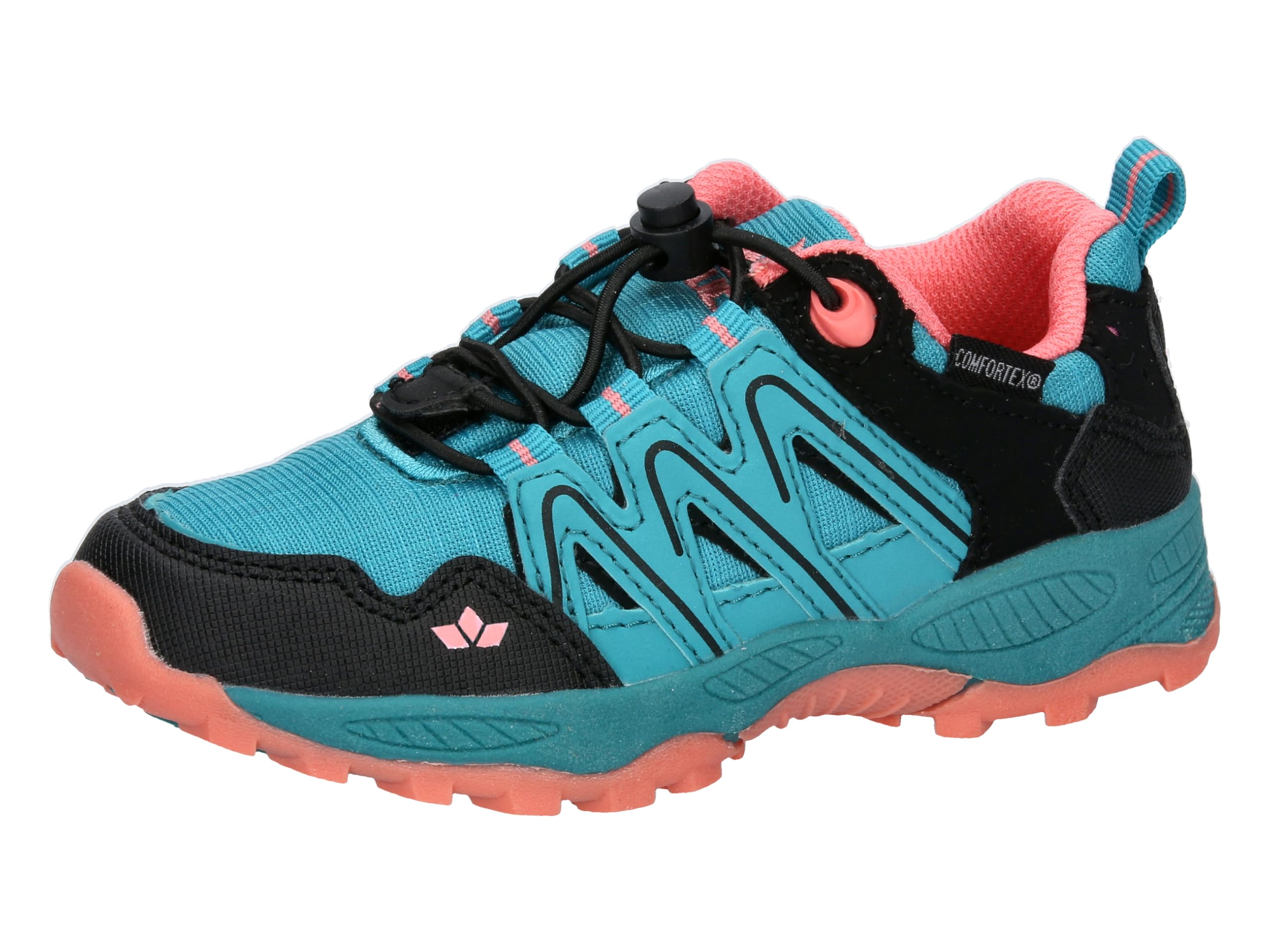 Lico Unisex Child Leander Trekking Shoes, Petrol Blue Black Salmon, 13 UK