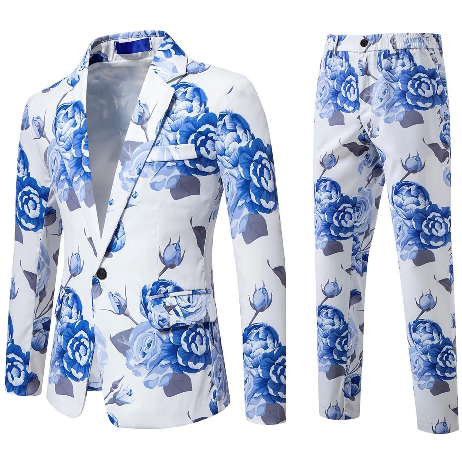 Herren-Anzugset mit Batikmuster für Karneval, Abendgarderobe, Bühnenkleidung und Freizeitkleidung