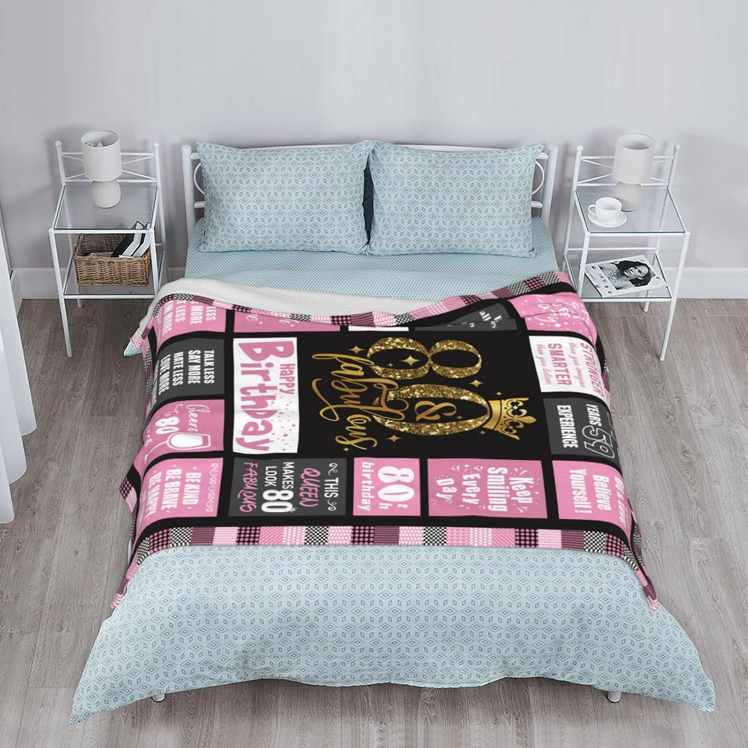 80th Birthday Gifts for Women, 1946 80 Years Old Flannel Throw Blanket 60x50 Inches, Anniversary Retirement Blankets Gifts for Family Friends Lovers - Image 5