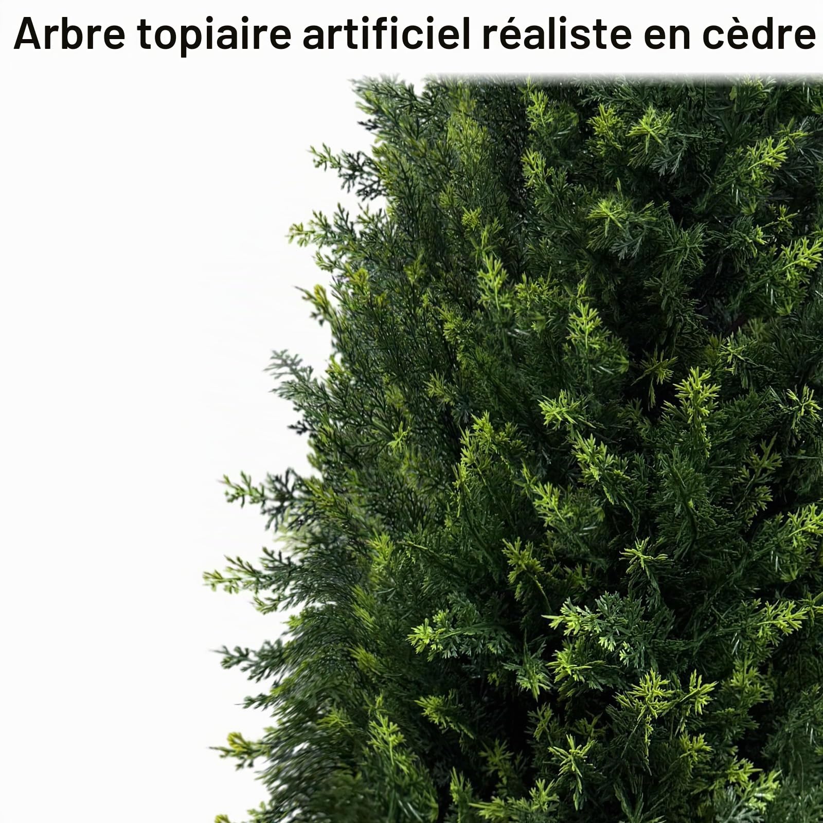 Lot de 2 arbres topiaires artificiels en cèdre de 90 cm pour l'extérieur, faux cyprès avec pot, faux pin en pot résistant aux UV, plantes de buis artificielles pour jardinières d'extérieur, porte