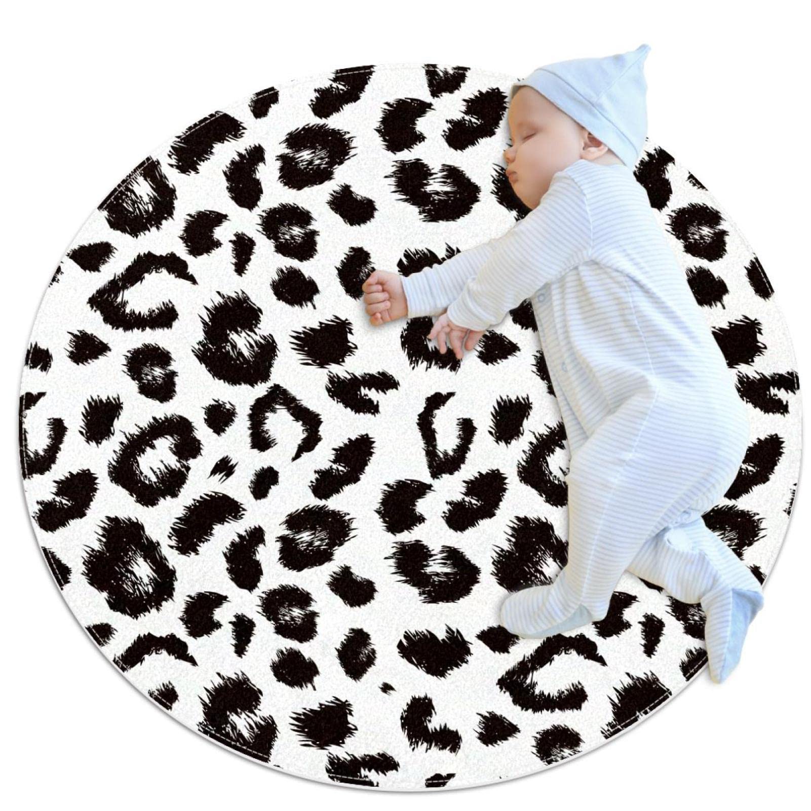 Tapis léopard JDEZ protège sol anti-rayures pour fauteuil de salon