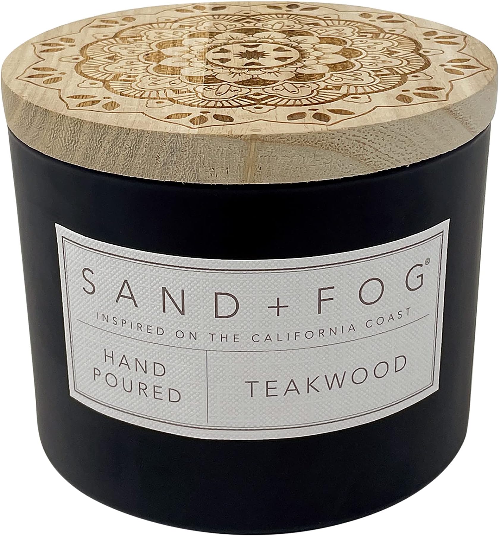 Sand + Fog Scented Candle - Teakwood – Additional Scents and Sizes – 100% Cotton Lead-Free Wick - Luxury Air Freshening Jar Candles - Perfect Home Decor – 12oz