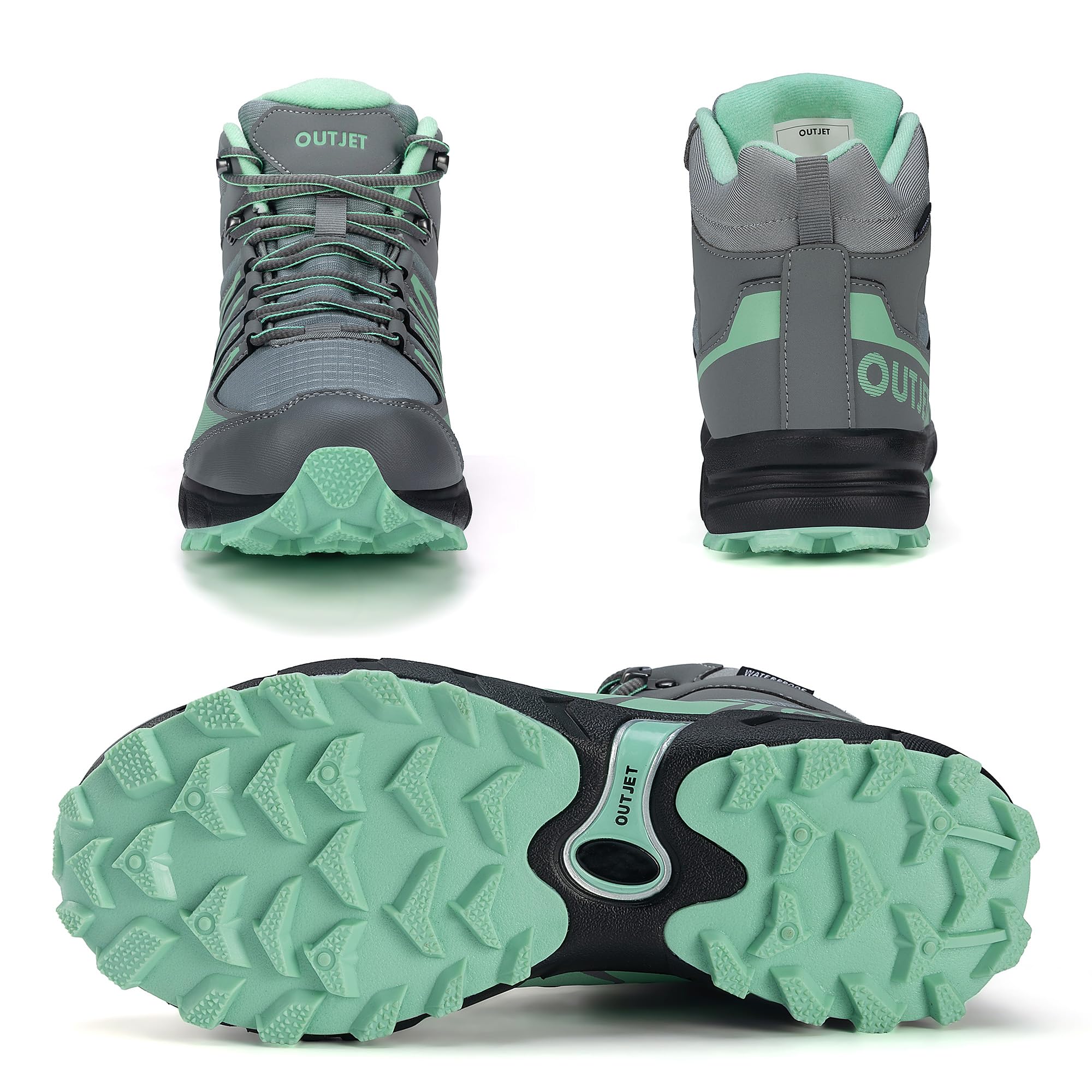 wasserdichte Wanderschuhe Damen Hoch – Leichte Outdoor Trekkingschuhe mit Dämpfung