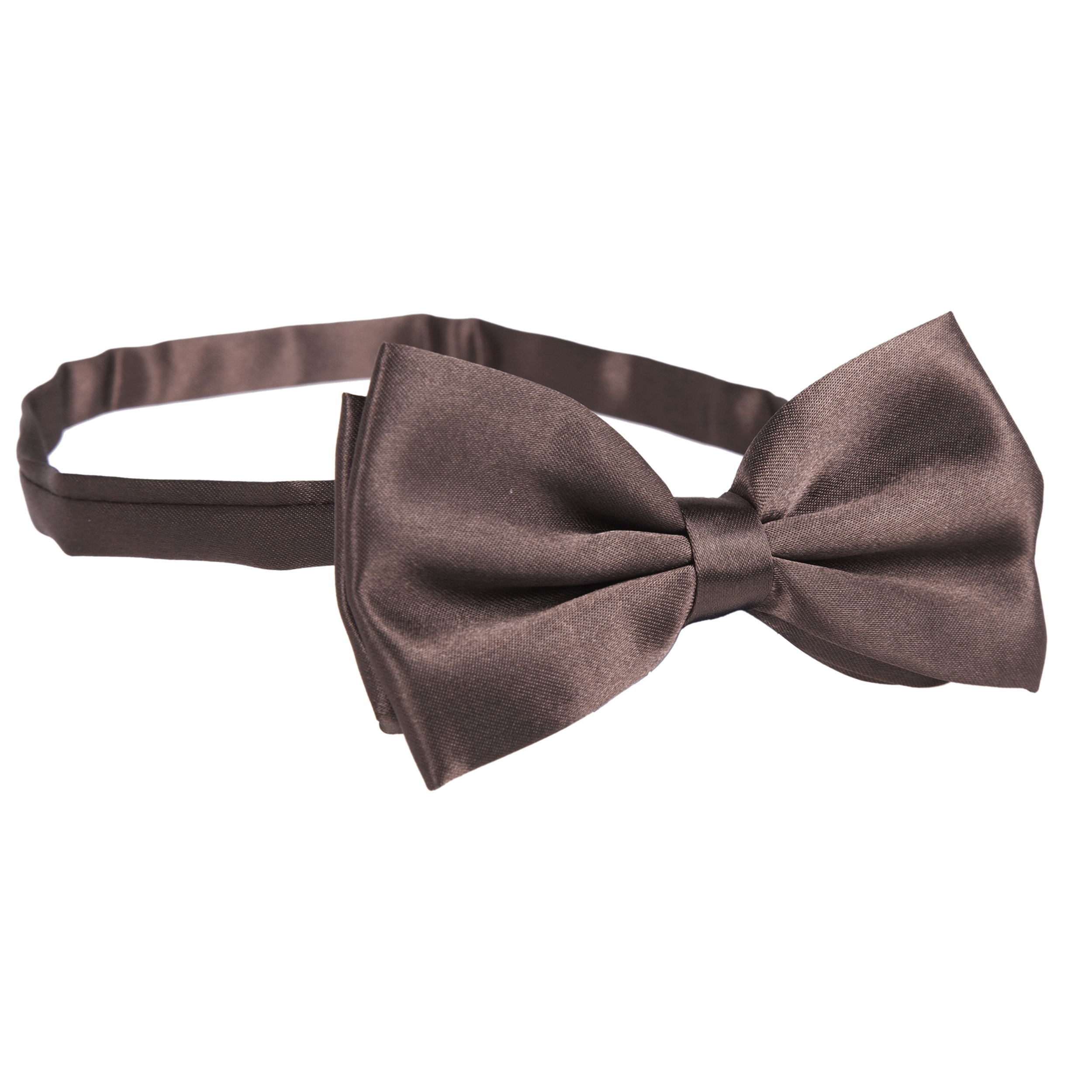 The Tie Company Men's Brown The Tie Co™ Pre-Tied & Adjustable Satin Solid Colour Classic Plain Bow Tie (Brown)