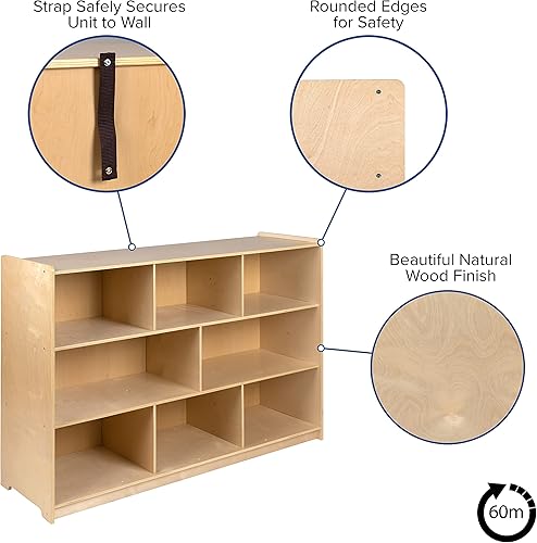 Miniatura 86 de Flash Furniture Hercules Series - Gabinete de almacenamiento de madera de 5 secciones para aula, gabinete de almacenamiento para aula escolar con 5