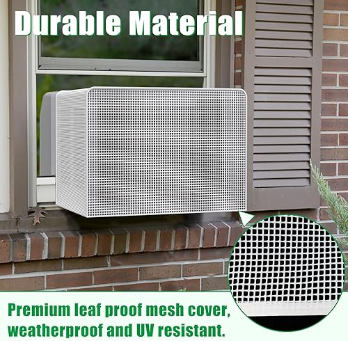 Miniatura 6 de Forestchill Cubierta de aire acondicionado de ventana para ventana en forma de U, protección completa al aire libre, cubierta de malla protectora de
