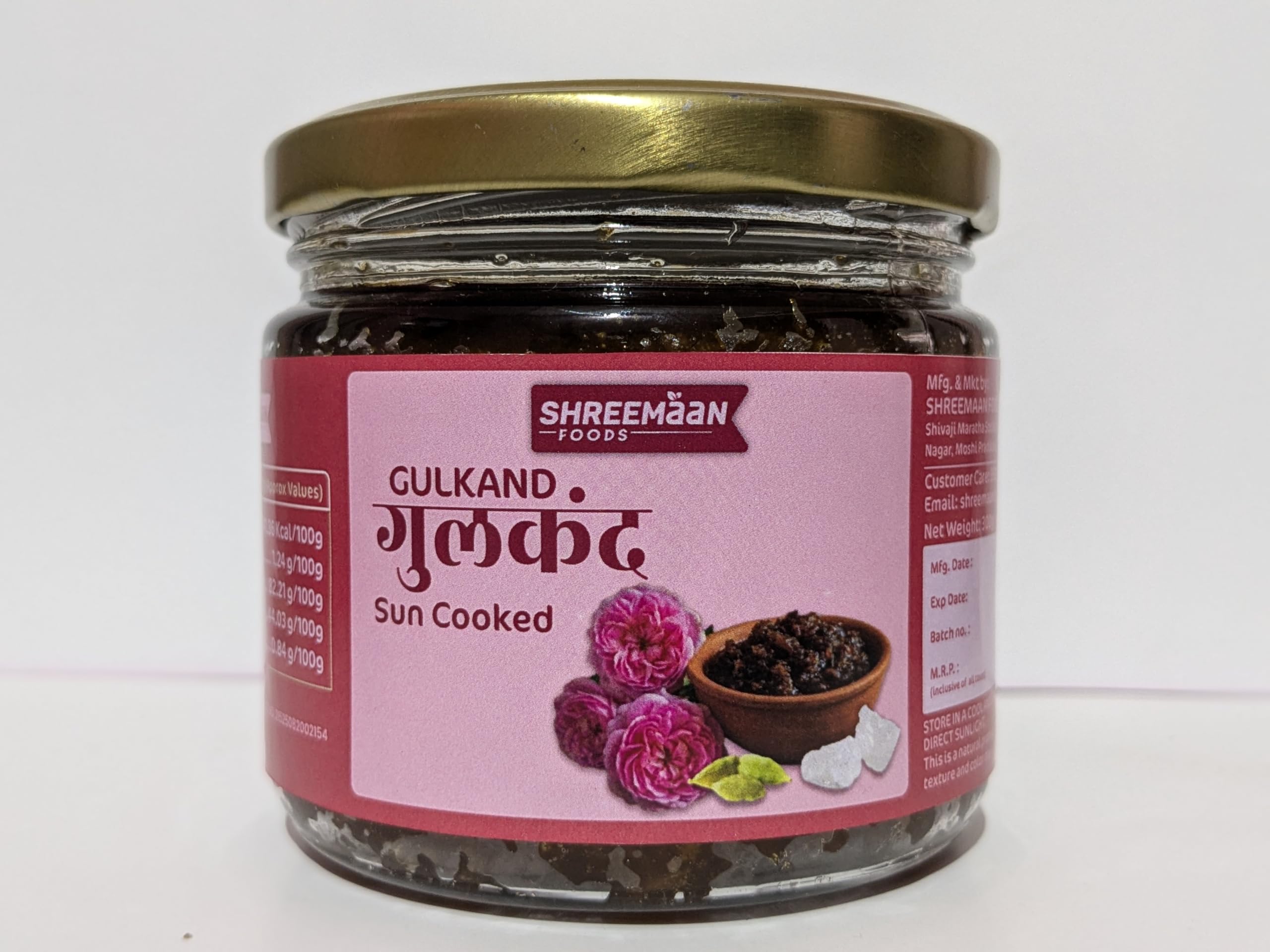 Shreemaan Foods Gulkand 300g | Traditional Ayurvedic Rose Preserve | Made with Desi Rose Petals & Rock Sugar (Dhaga Mishri) | No Artificial Colours or Preservatives-image-49