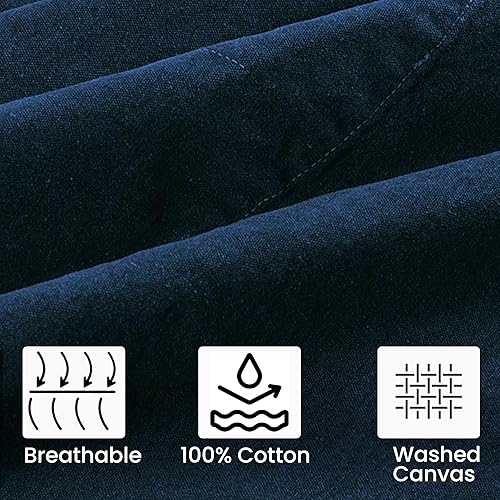 Miniatura 4 de LEATHER VILLAGE Delantales de chef para hombres y mujeres con bolsillos grandes, delantal de trabajo ajustable de lona de algodón con espalda