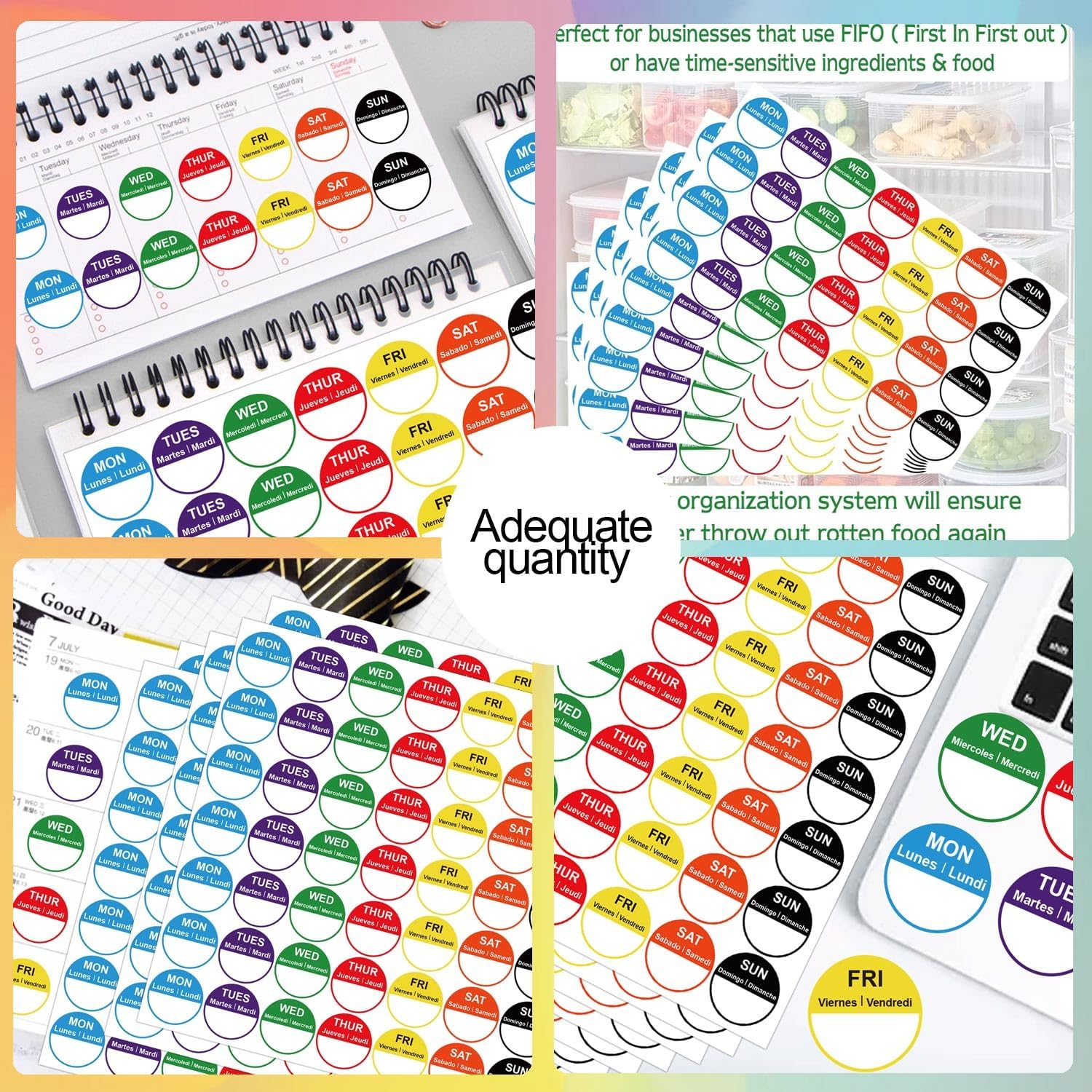 7 Days of The Week Labels 1 Inch Color Coding Food Philippines | Ubuy