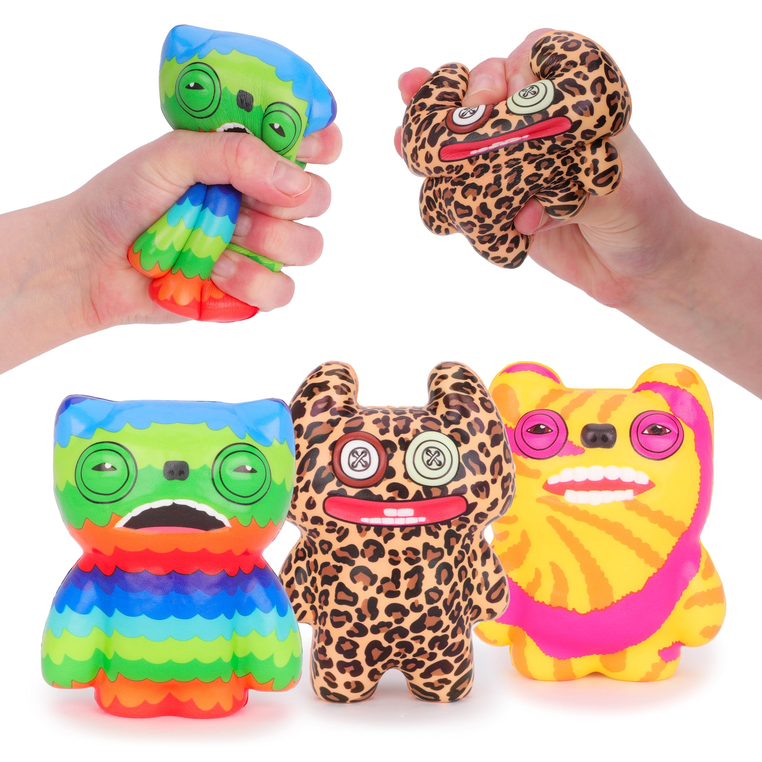Toylandยฎ 10cm (4") Fugglerโข Soft Foam Squeezy Toy - Multicoloured Stress Toy - Handheld Sensory Toy - 6 To Collect - 1 Chosen At Random - Ages 3+