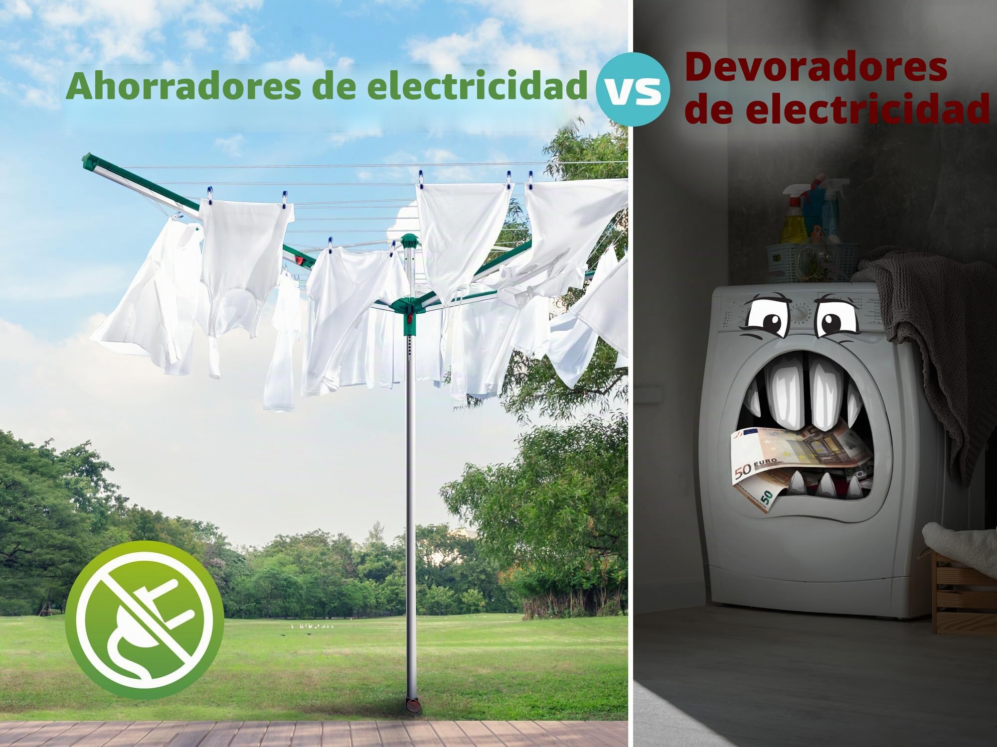 Leifheit Tendedero giratorio de jardín Linomatic 500 Easy para tender ropa, tenderete vertical con sistema Easy Lift, tendedero exterior con 50 m de cuerda | Easy-Lift, cuerdas protegidas de la suciedad, hasta 5 coladas, 1,86 m, resistente a UV e intemper