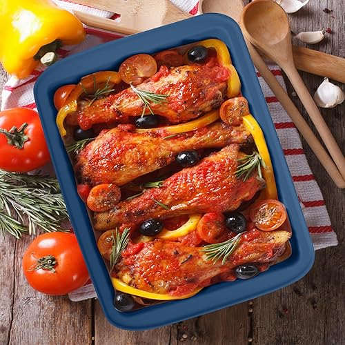 Miniatura 3 de Sunsetbaby Bandeja de silicona para hornear, bandeja rectangular para hornear con asas, compatible con Fancy Panz, para lasaña, pasteles, brownie o