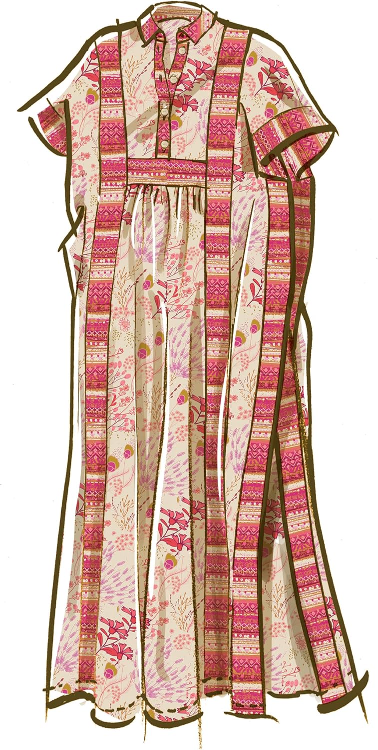 McCall's M8516A Misses' Button Front Caftan Sewing Pattern Packet, Design Code M8516, Sizes XS-S-M-L-XL-XXL