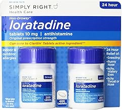 Member's Mark 10 mg Loratadine Indoor & Outdoor 24 Hour Allergy Relief Non-drowsy Tablets 200 ct., 2 pk. (400 Tablets Total)