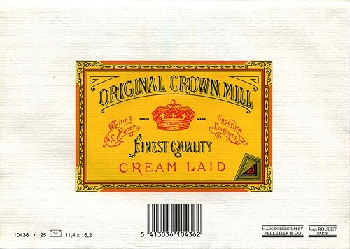 Original Crown Mill C6 Classic Line Texture Laid - Sobre (25 unidades), color blanco