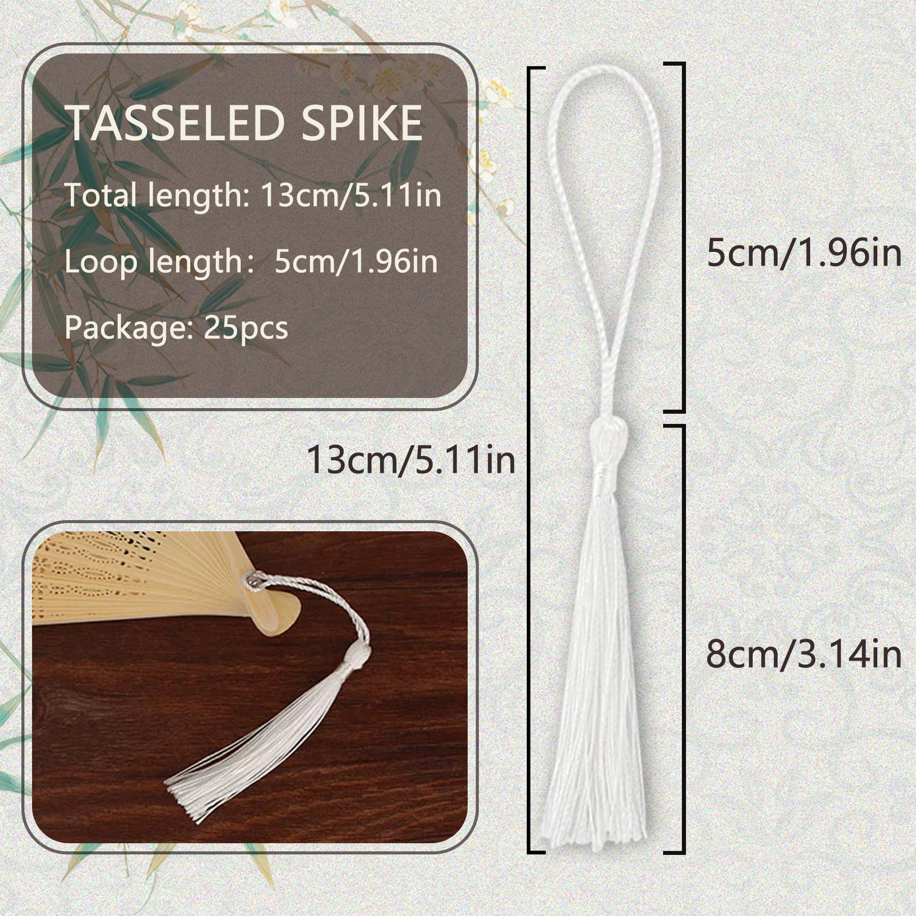 WALWAL Handmade DIY Tassels?25PCS Handmade Tassel Assortment - 14cm/5.5 Inch Tassels for DIY Earrings, Jewelry, Bookmarks, Arts & Crafts (White)