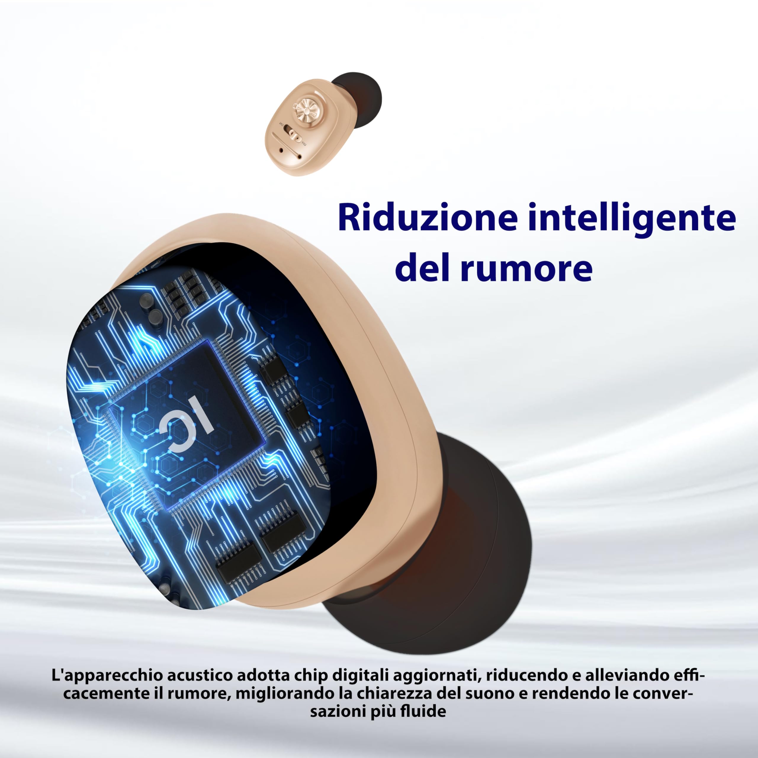 Britzgo Dispositivo ，dotato di custodia di ricarica， si ricarica in 2 ore， 40 ore di autonomia (beige)