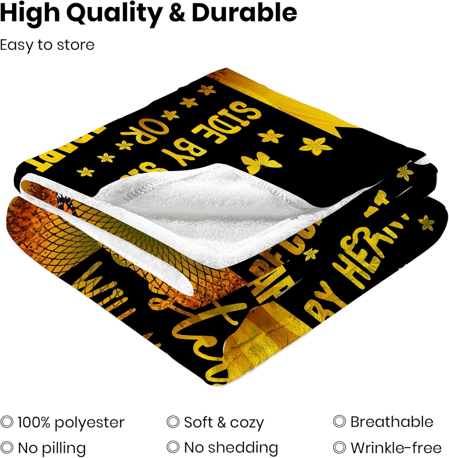 Sunflower Sister Blanket Gift - 60'x80' Birthday, Christmas Decorations Throw with Butterfly Pattern