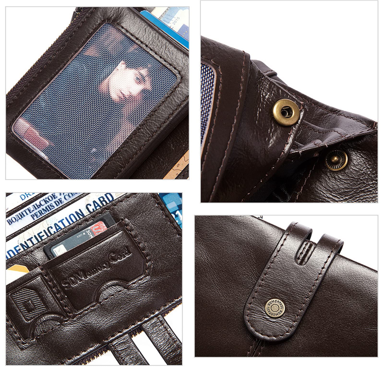Portafoglio Uomo In Vera Pelle Con Catena – Protezione RFID – Stile Vintage Biker