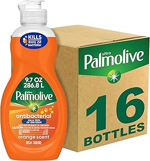 Palmolive Ultra Concentrated Antibacterial Liquid Dish Soap, Orange Scent, 9.7 Fl Oz (Pack of 16)